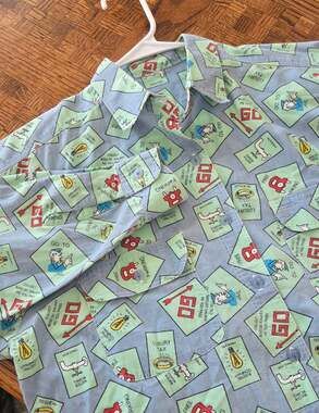 Handmade Kids Custom Monopoly Board AOP XL Kids Long Sleeve Button Down Shirt